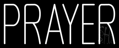 White Prayer Neon Sign