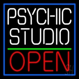 White Psychic Studio Red Open Green Line Neon Sign