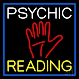 White Psychic Yellow Reading Block Palm Neon Sign