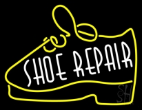 White Shoe Repair Yellow Shoe Neon Sign