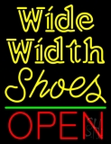 Wide Width Shoes Open Neon Sign