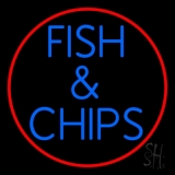 Round Fish And Chips Neon Sign
