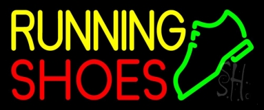 Yellow Running Red Shoes Neon Sign