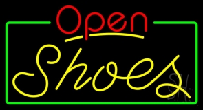 Yellow Shoes Open With Border Neon Sign