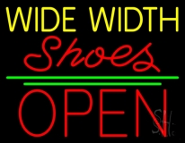 Yellow Wide Width Red Shoes Open Neon Sign