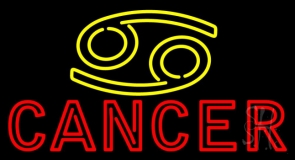 Yellow Zodiac Red Cancer Neon Sign
