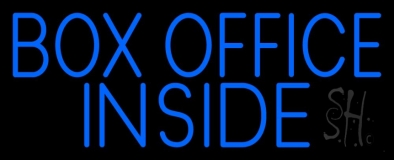 Blue Box Office Inside Neon Sign