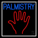 Blue Palmistry White Border Neon Sign