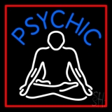 Blue Psychic Logo With Red Border Neon Sign
