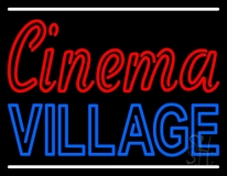 Cinema Village With Line Neon Sign