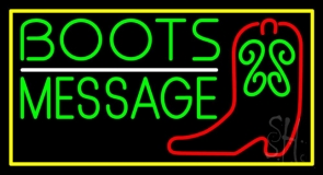 Custom Cowboy Boots With Border Neon Sign