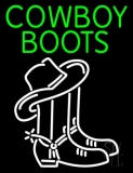 Green Cowboy Boots With Logo Neon Sign