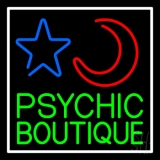 Green Psychic Boutique White Border Neon Sign