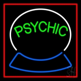 Green Psychic Logo Red Border Neon Sign