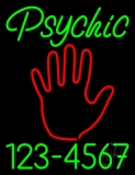 Green Psychic With Phone Number Neon Sign