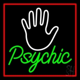 Green Psychic With Red Border Neon Sign