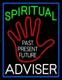 Green Spritual White Advisor With Red Palm Neon Sign