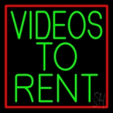 Green Videos To Rent Neon Sign