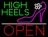High Heels Open With White Line Neon Sign