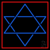 Judaism Star Of David Red Border Neon Sign