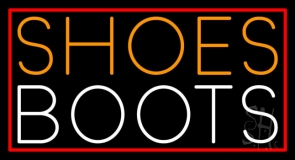 Orange Shoes White Boots With Border Neon Sign