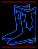 Pair Of Boots Logo With Line Neon Sign