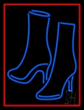 Pair Of Boots With Red Border Neon Sign