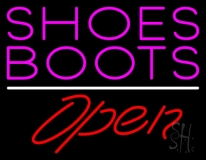 Pink Shoes Boots Open Neon Sign