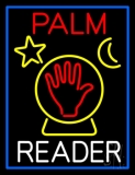 Red Palm White Reader With Crystal Neon Sign