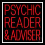 Red Psychic Reader And Advisor With Border Neon Sign