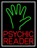 Red Psychic Reader Green Palm Neon Sign