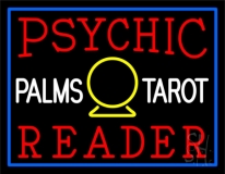 Red Psychic Reader White Palms Tarot Neon Sign