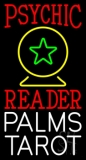 Red Psychic Reader White Palms Tarot Yellow Crystal Neon Sign