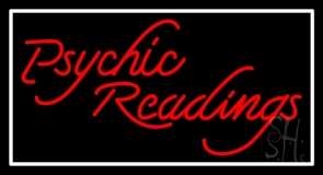 Red Psychic Readings And Blue Border Neon Sign