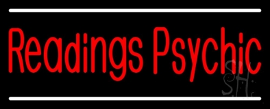 Red Psychic Readings White Line Neon Sign