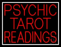 Red Psychic Tarot Readings Block Neon Sign