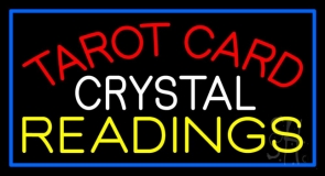 Red Tarot Card Crystal Readings Neon Sign