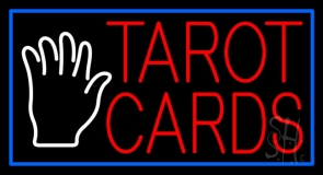Red Tarot Cards White Palm Neon Sign