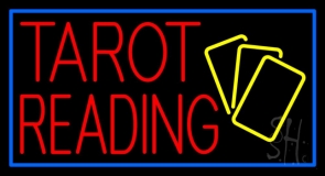 Red Tarot Reading Yellow Cards Neon Sign