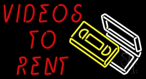 Red Videos To Rent Neon Sign