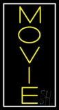 Vertical Yellow Movie Neon Sign