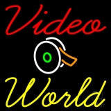 Video World With Logo Neon Sign