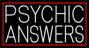 White Psychic Answers Neon Sign
