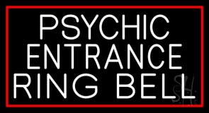 White Psychic Entrance Ring Bell Neon Sign