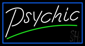 White Psychic Green Line Neon Sign