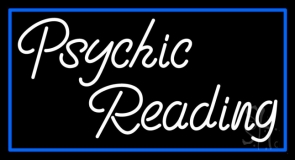 White Psychic Reading With Border Neon Sign