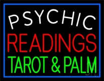 White Psychic Red Readings Green Tarot And Palm Neon Sign