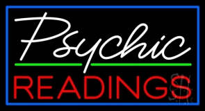 White Psychic Red Readings With Border Neon Sign