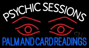 White Psychic Sessions With Red Eye Neon Sign