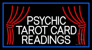 White Psychic Tarot Card Readings Neon Sign